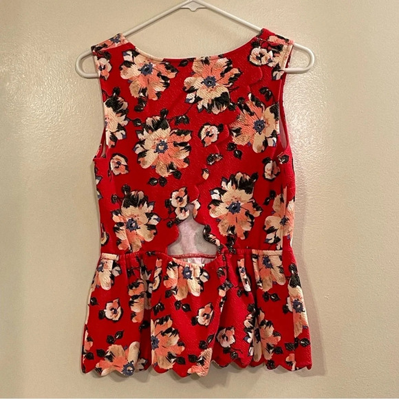 POSTMARK by ANTHROPOLOGIE NWOT Clovelly Peplum Top in Red - Picture 5 of 8